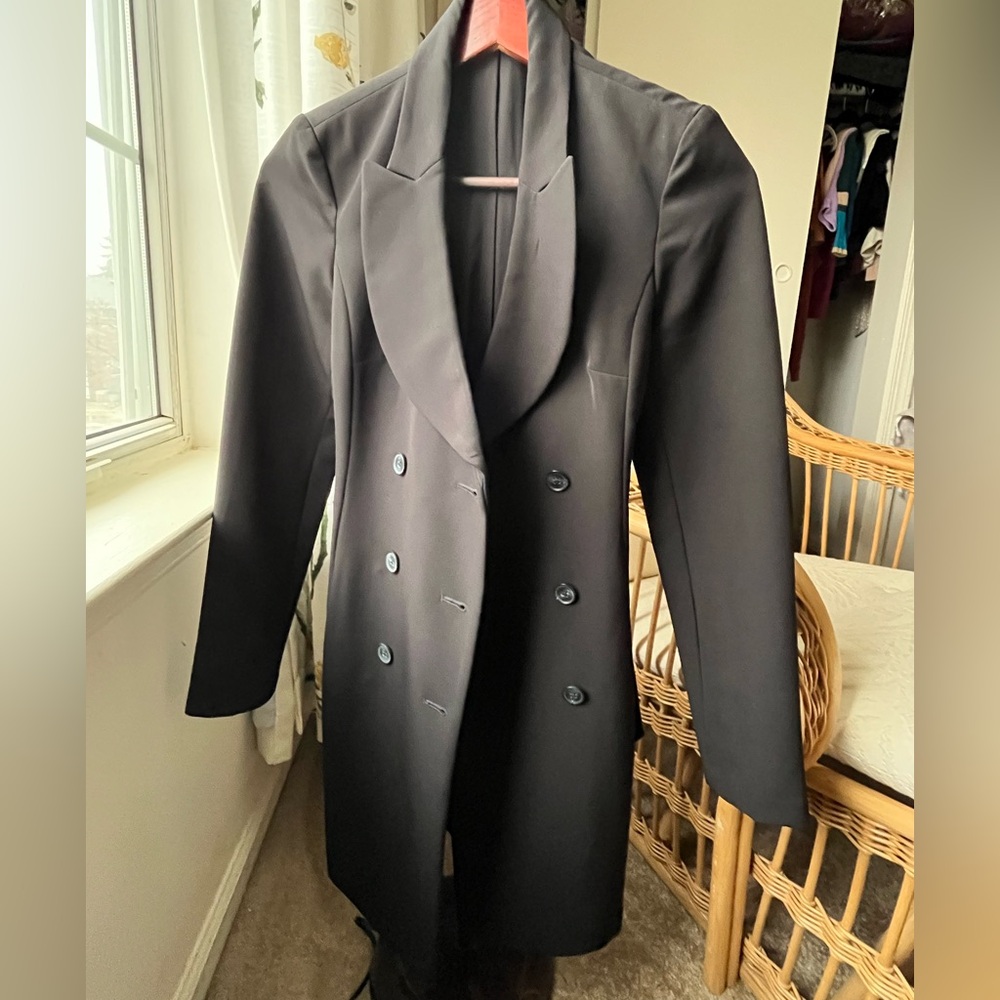 Express Elegant Black Trench Coat